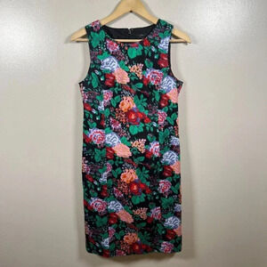 J. Crew Floral Sheath Dress Size 8 Work Career Office Professional Church K6485